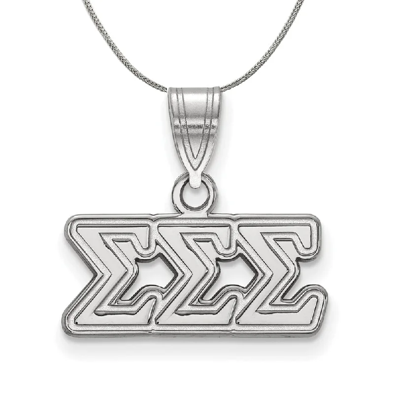 Sterling Silver Sigma Sigma Sigma Medium Greek Necklace