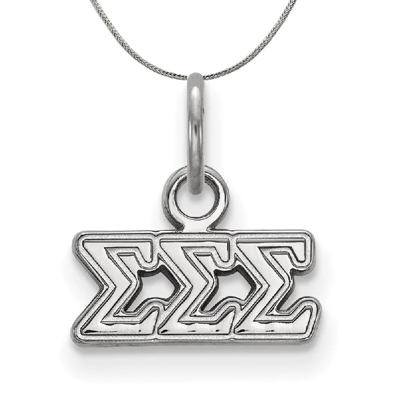 Sterling Silver Sigma Sigma Sigma XS (Tiny) Greek Necklace