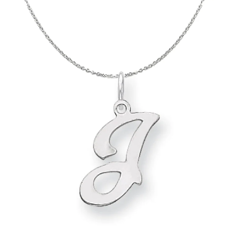 Sterling Silver, Sophia Collection, Small Script Initial J Necklace