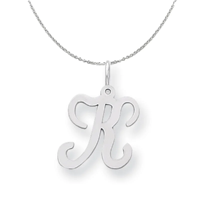 Sterling Silver, Sophia Collection, Small Script Initial K Necklace