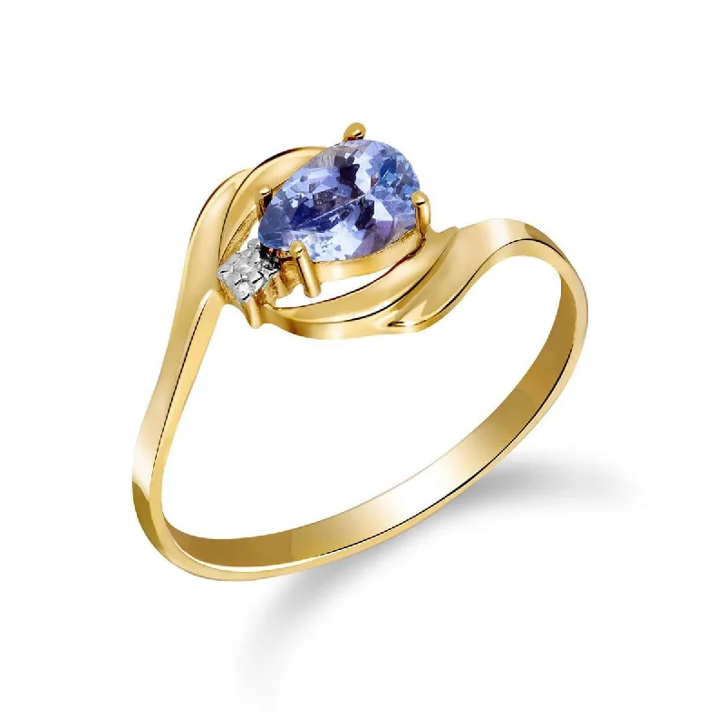 Root stem necklace-0.51 Carat 14K Solid Yellow Gold Daffodil Delight Tanzanite Diamond Ring