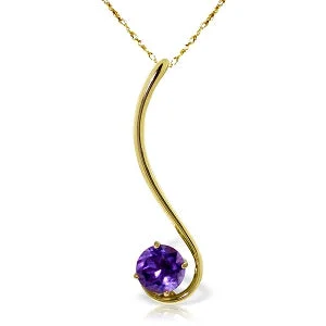 Sheen gem necklace-0.55 Carat 14K Solid Yellow Gold One Beautiful Day Amethyst Necklace