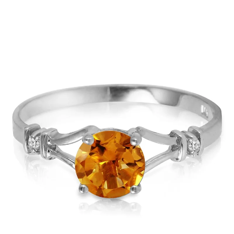 Braided weave necklace-1.02 Carat 14K Solid White Gold Faminine Riff Citrine Diamond Ring