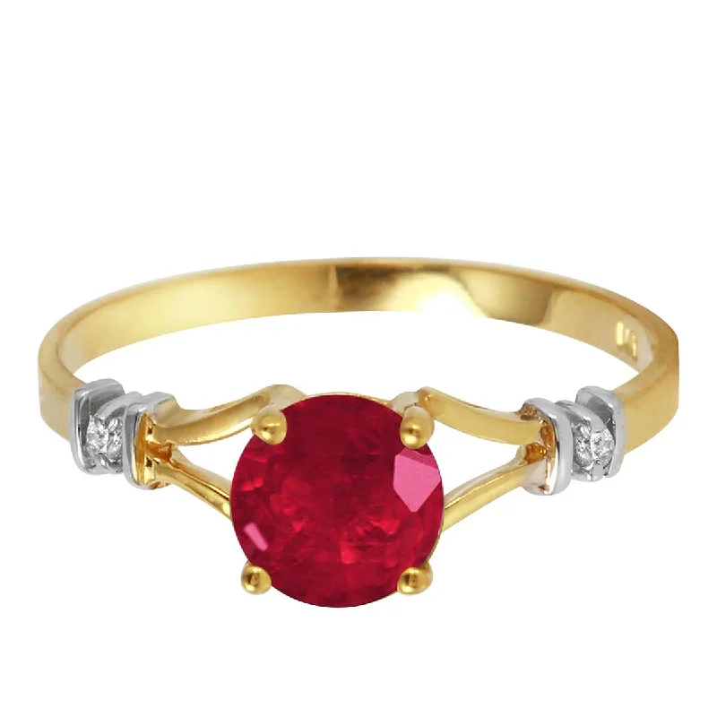 Textured bar necklace-1.02 Carat 14K Solid Yellow Gold Ruby Perspiration Ruby Diamond Ring