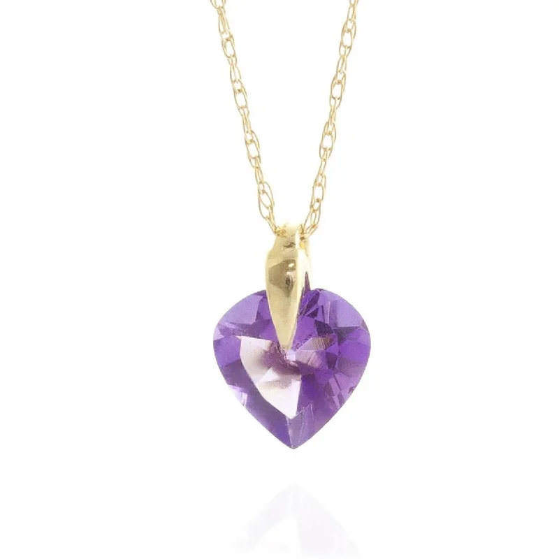 Five-knot necklace-1.15 Carat 14K Solid Yellow Gold Love Overdrive Amethyst Necklace