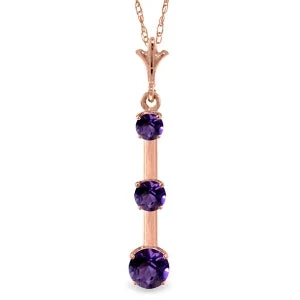 Etruscan gold necklace-1.25 Carat 14K Solid Rose Gold Generosity Amethyst Necklace