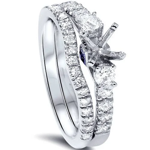 Old stone ring-1/2ct Diamond Engagement Ring Setting Set 950 Platinum