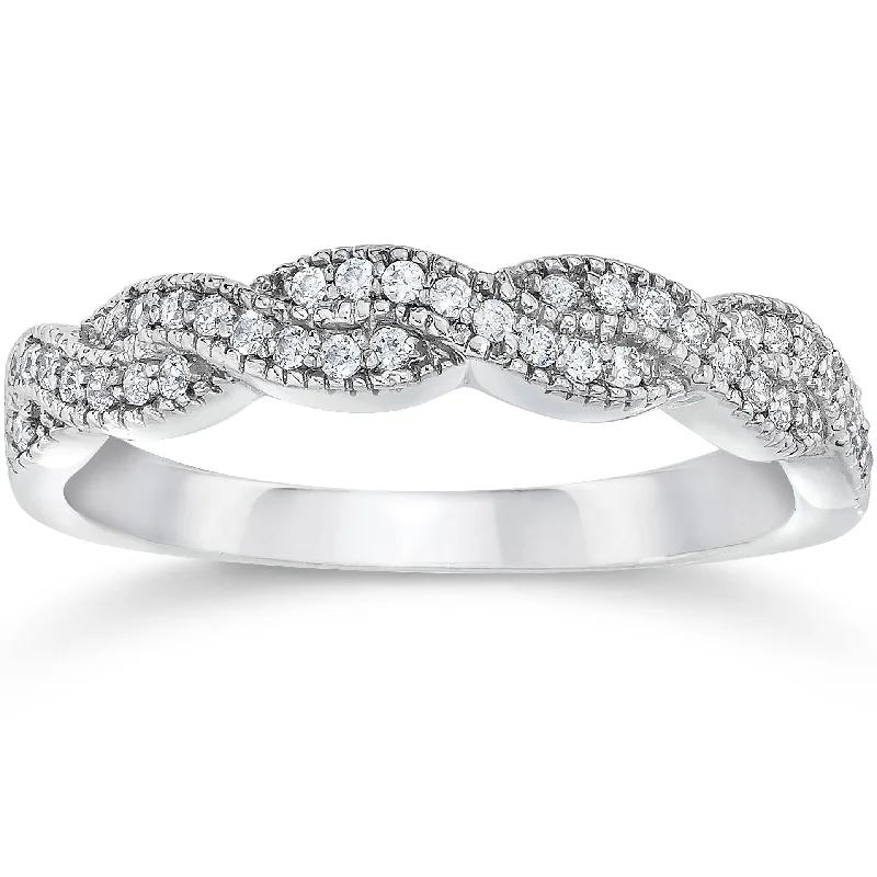 Faint dye ring-1/4Ct TW Certified Diamond Wedding Ring 14k White Gold Anniversary Band