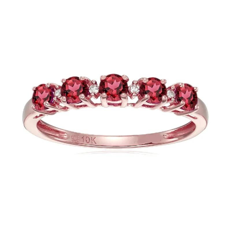 Steel toned ring-10K Gold Pink Tourmaline and Diamond Ring