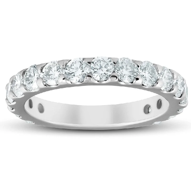 Birch grain ring-10k White Gold 1.90Ct Diamond Wedding Ring