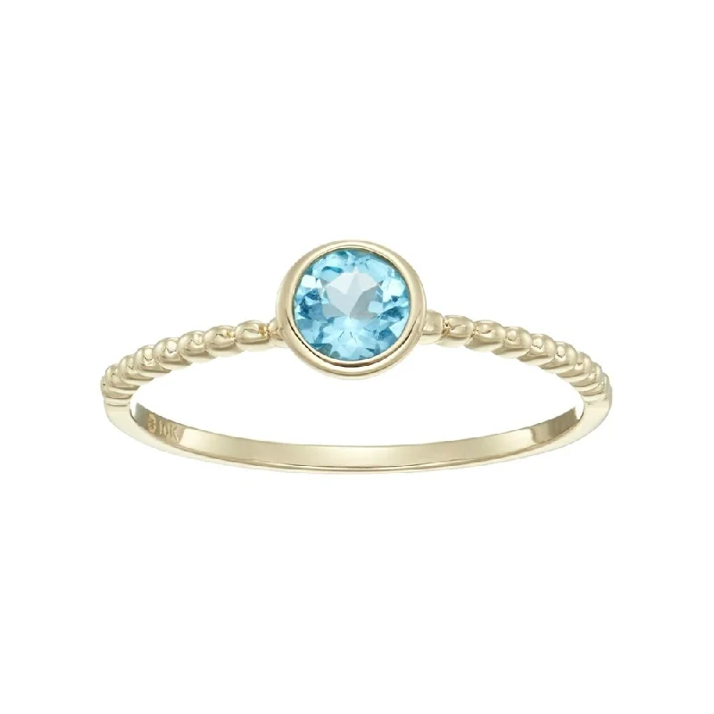 Hazel amethyst ring-10kt Yellow Gold Swiss Blue Topaz Ring