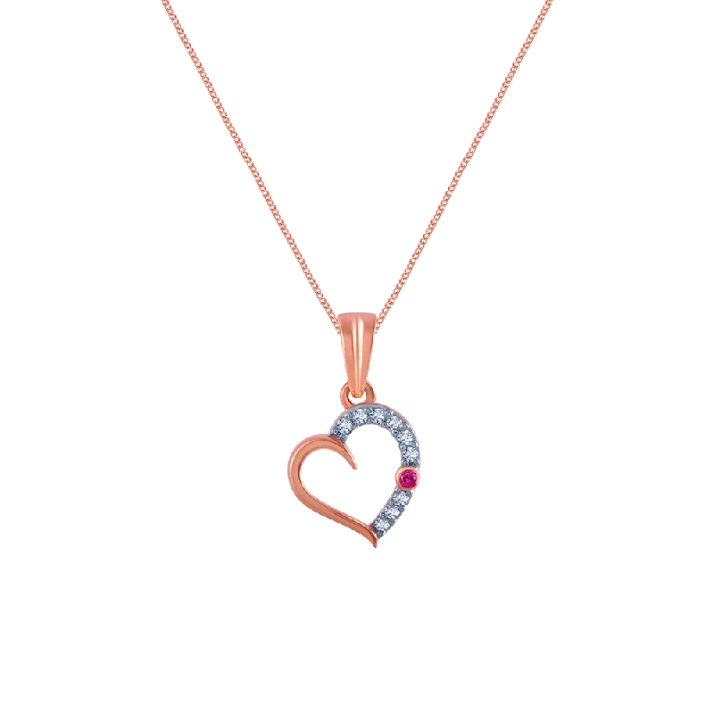 Snap hinge necklace-14k (585) Rose Gold And Diamond Pendant For Women