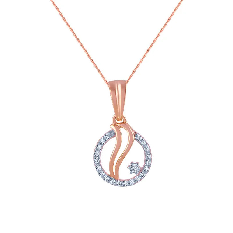 Linked stone necklace-14k (585) Rose Gold And Diamond Pendant For Women