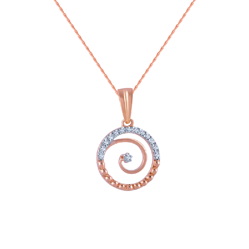 Charred timber necklace-14k (585) Rose Gold And Diamond Pendant For Women