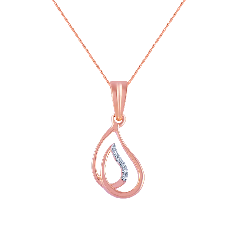 Ash sprig necklace-14k (585) Rose Gold And Diamond Pendant For Women