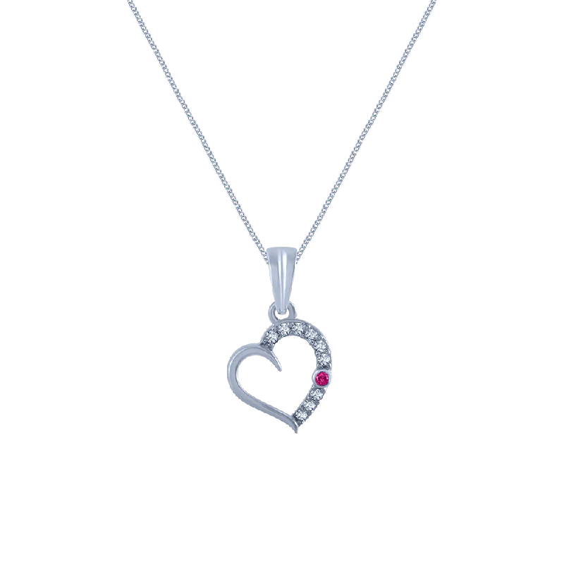 Woven cord necklace-14k (585) White Gold And Diamond Pendant For Women