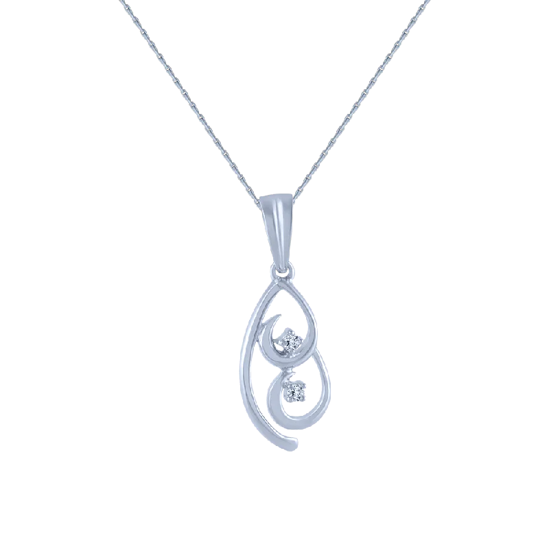 Shell fragment necklace-14k (585) White Gold And Diamond Pendant For Women