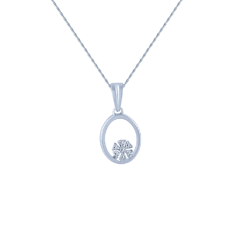 Fossil fragment necklace-14k (585) White Gold And Diamond Pendant For Women