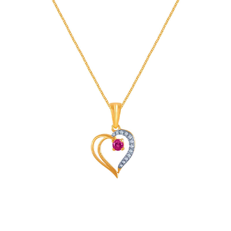 Flicker spark necklace-14k (585) Yellow Gold And Diamond Pendant For Women