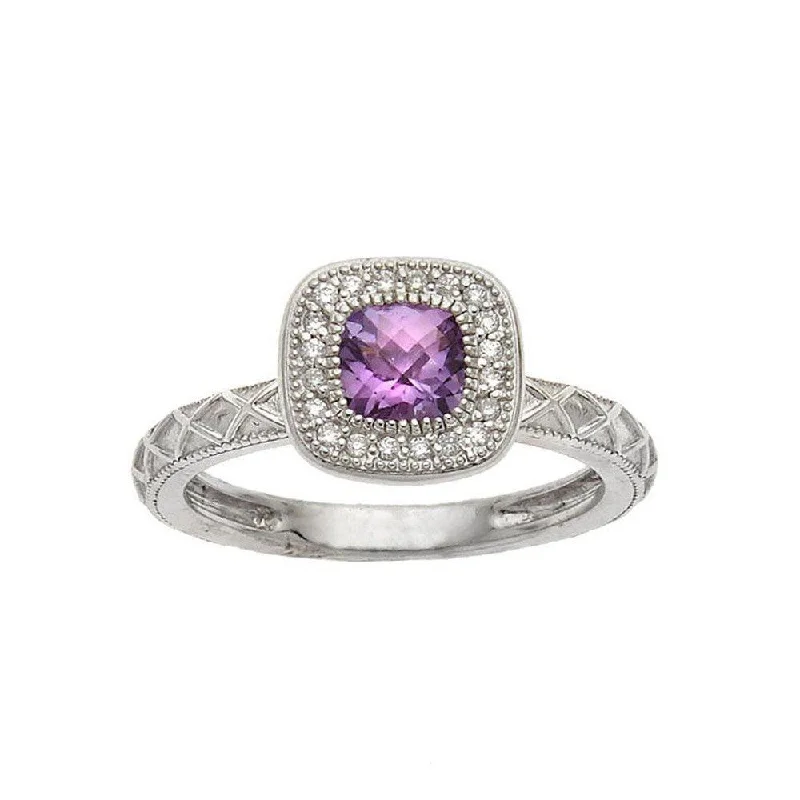 Grouped stone ring-14k Amethyst Ring