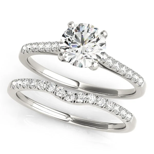 Edge gem ring-14k Engagement Ring Set