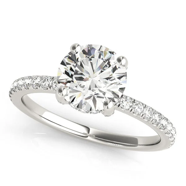 Locked band ring-14K Engagement Ring with Diamond Crown