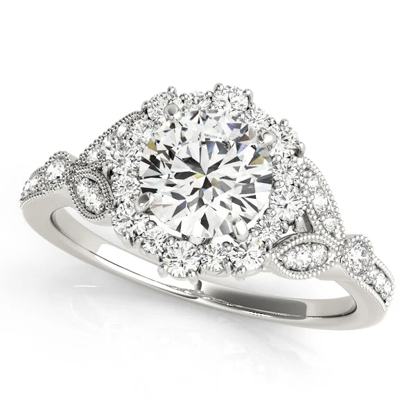 Five-knot ring-14K Halo Vintage Engagement Ring