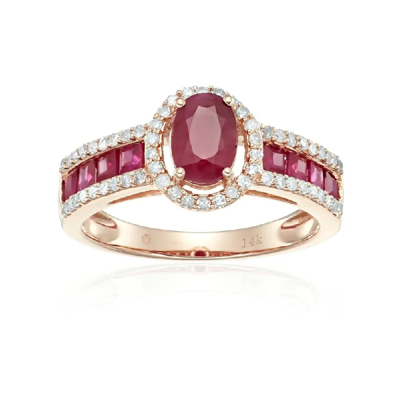 Frosted quartz ring-14k Rose Gold Ruby & Diamond Ring