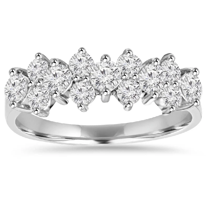 Soft hue ring-14K White Gold 1 1/ 3ct TDW Diamond Anniversary Ring