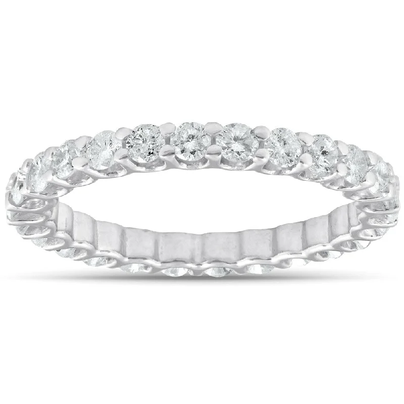 Tartan check ring-14k White Gold 2 Ct TDW Diamond Eternity Ring Womens Wedding Band