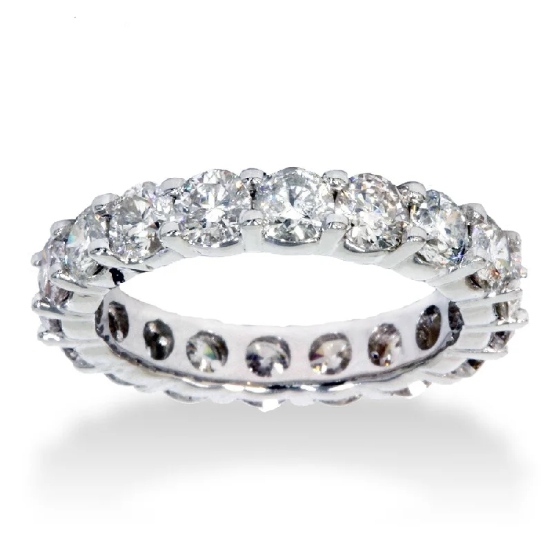 Luminous set ring-14k White Gold 4ct TDW Diamond Eternity Anniversary Ring