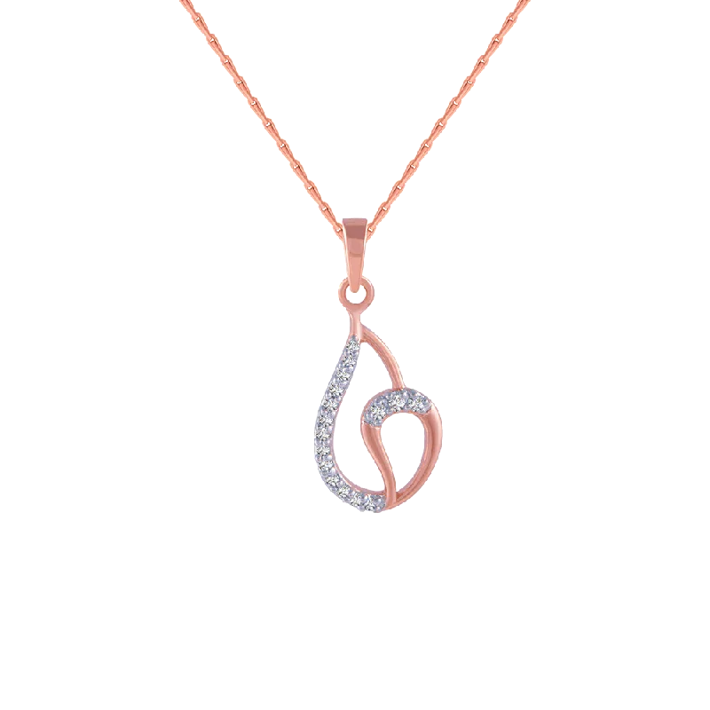 Sixteen-drop necklace-14KT (585) Rose Gold And Diamond Pendant For Women