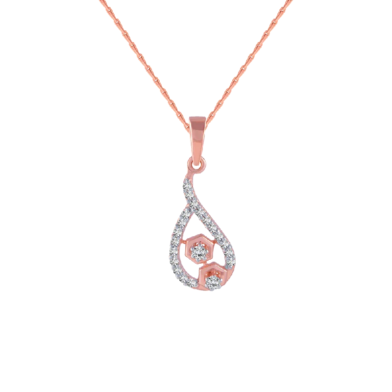 14KT (585) Rose Gold And Diamond Pendant For Women