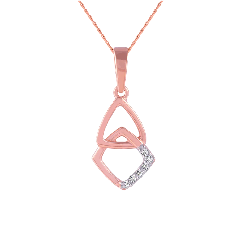 Scarlet ruby necklace-14KT (585) Rose Gold And Diamond Pendant For Women