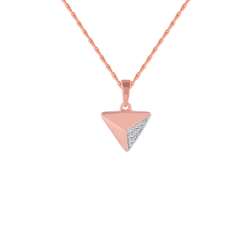 Ash sprig necklace-14KT (585) Rose Gold And Diamond Pendant For Women