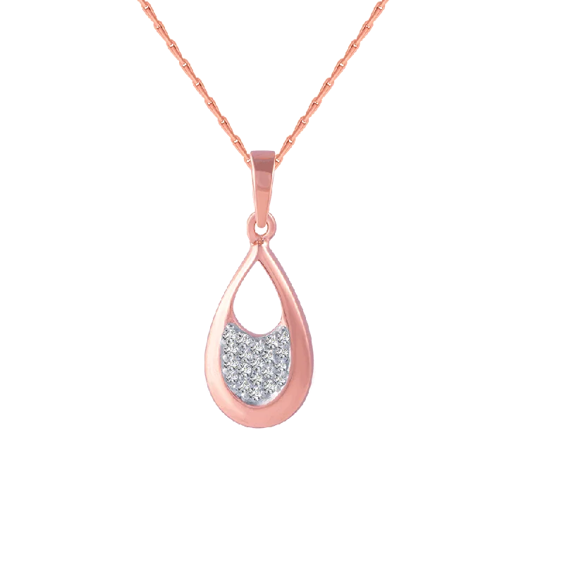 Classic flair necklace-14KT (585) Rose Gold And Diamond Pendant For Women