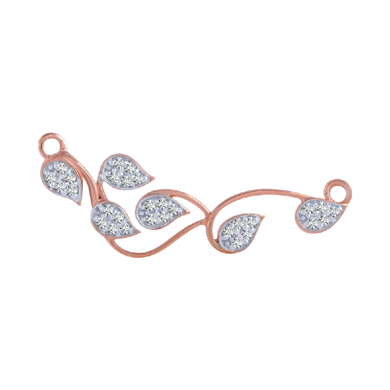 Celtic wave necklace-14KT (585) Rose Gold And Diamond Pendant For Women