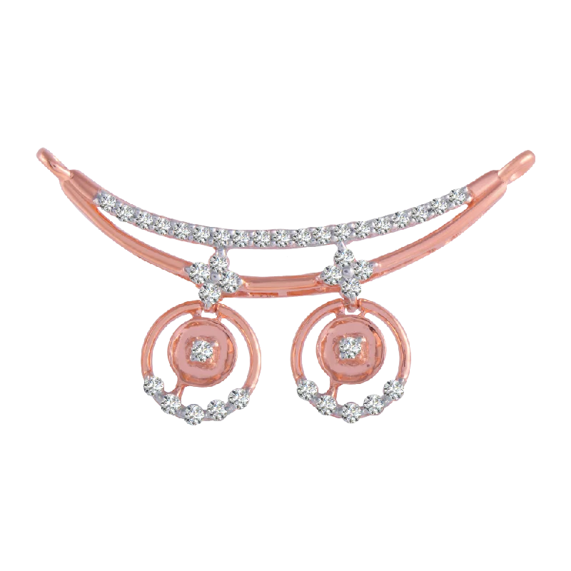 Chipped rim necklace-14KT (585) Rose Gold And Diamond Pendant For Women