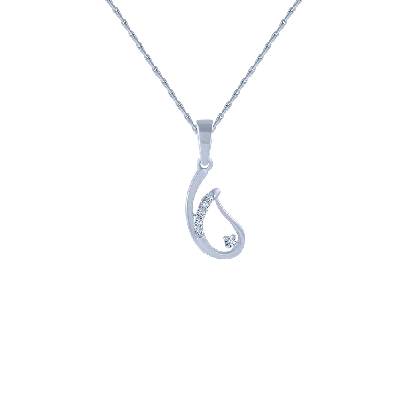 Sheen gem necklace-14KT (585) White Gold And Diamond Pendant For Women