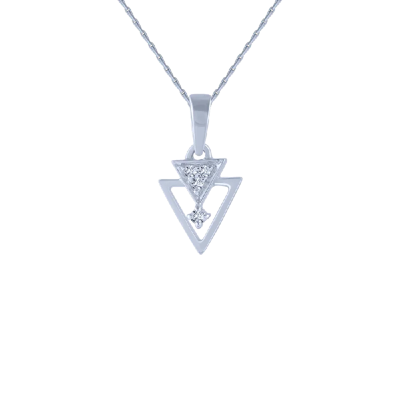 Sixteen-drop necklace-14KT (585) White Gold And Diamond Pendant For Women