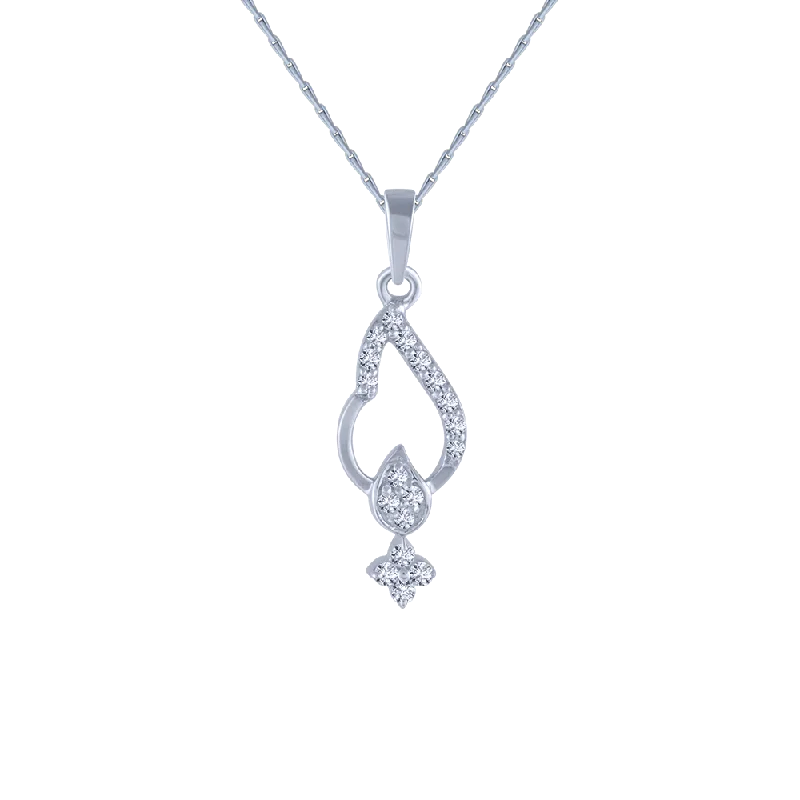 Copper chain necklace-14KT (585) White Gold And Diamond Pendant For Women