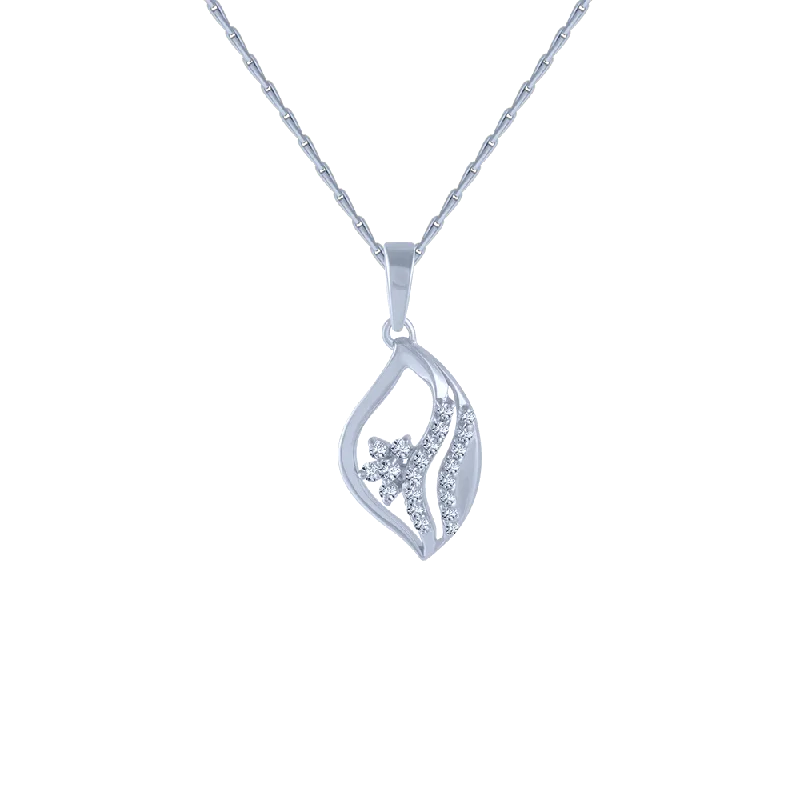 Hazel agate necklace-14KT (585) White Gold And Diamond Pendant For Women