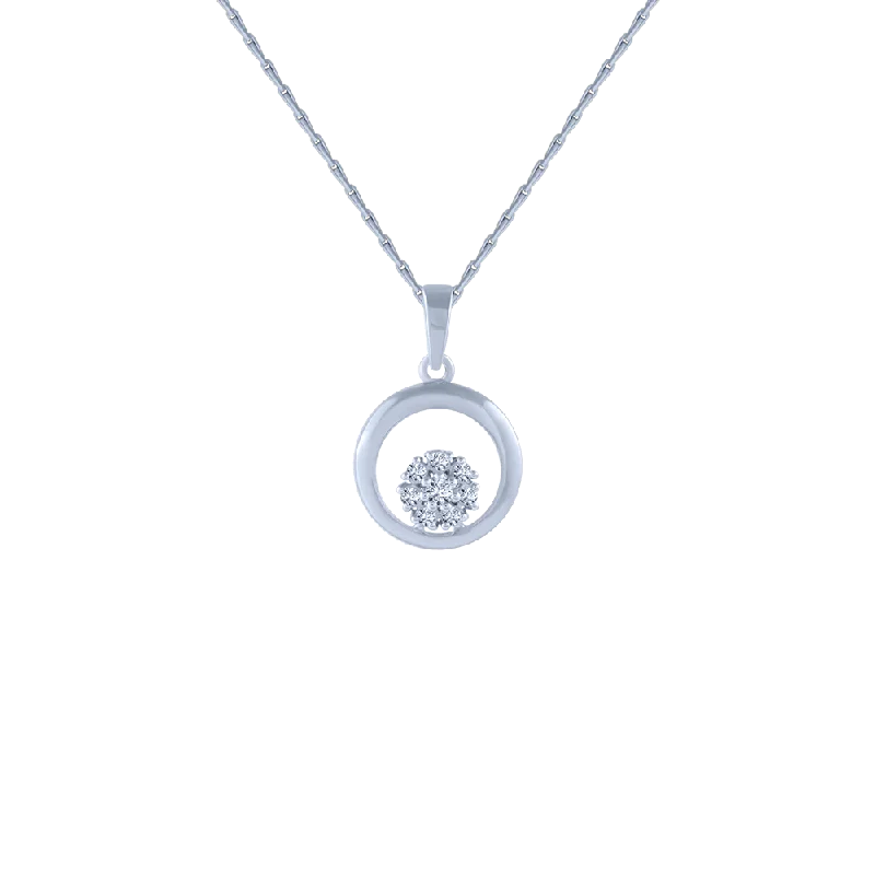 Scarlet ruby necklace-14KT (585) White Gold And Diamond Pendant For Women