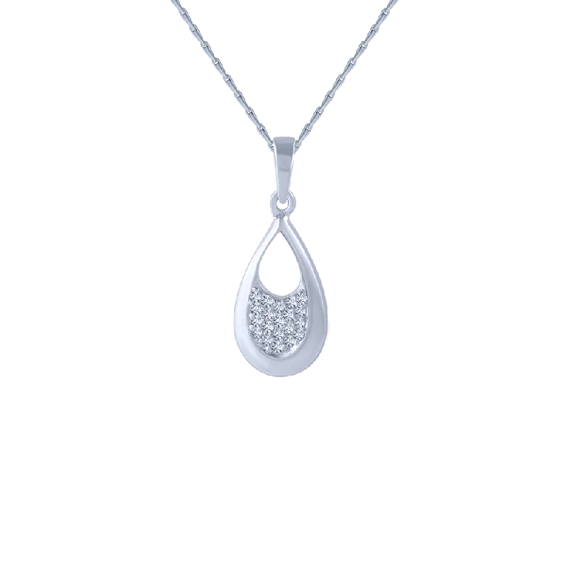 Faint dye necklace-14KT (585) White Gold And Diamond Pendant For Women