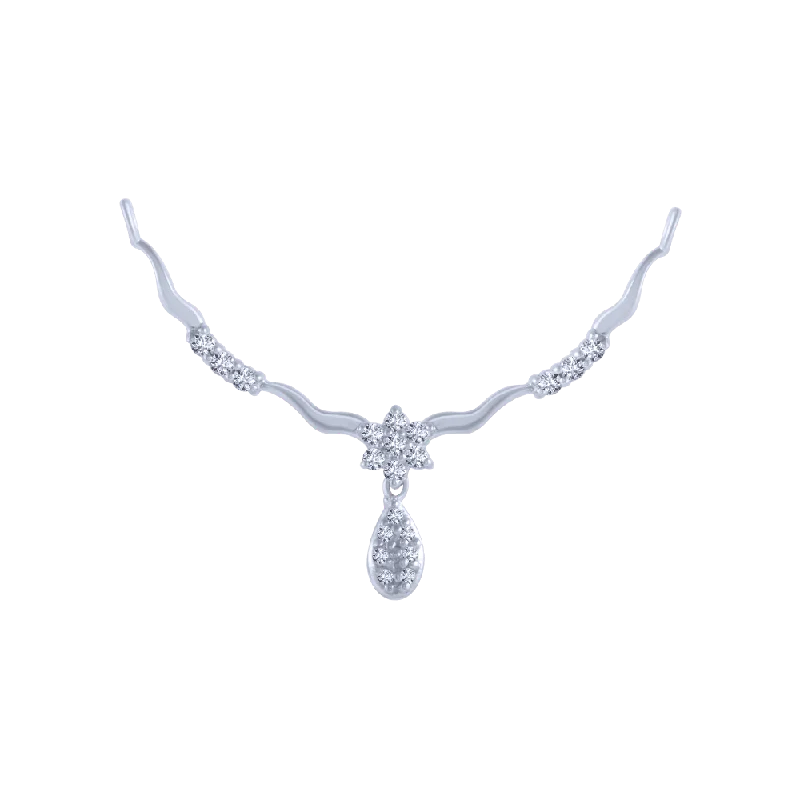 Birch grain necklace-14KT (585) White Gold And Diamond Pendant For Women