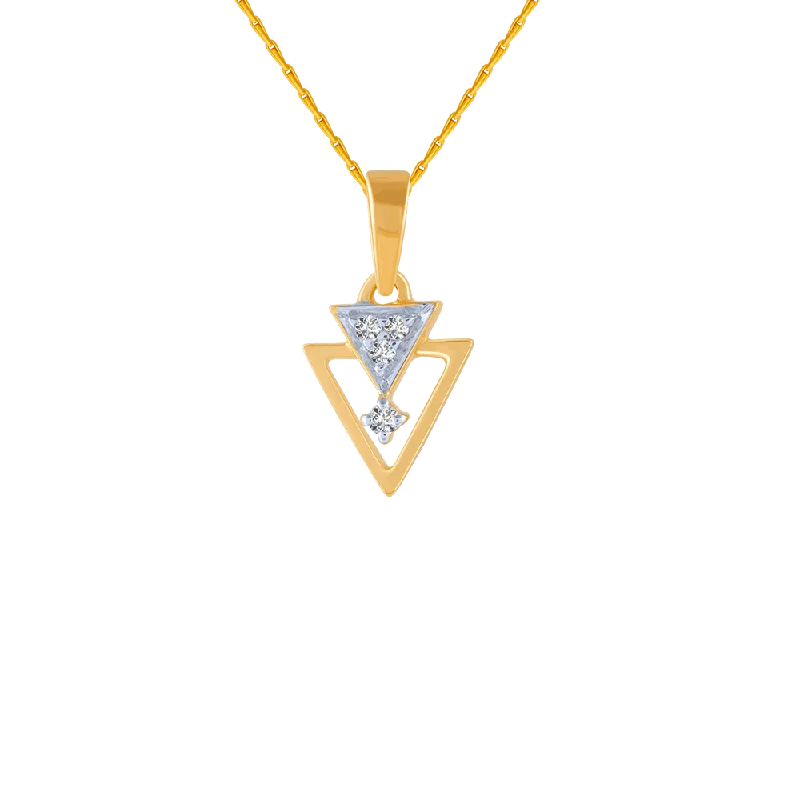 Hazel agate necklace-14KT (585) Yellow Gold And Diamond Pendant For Women