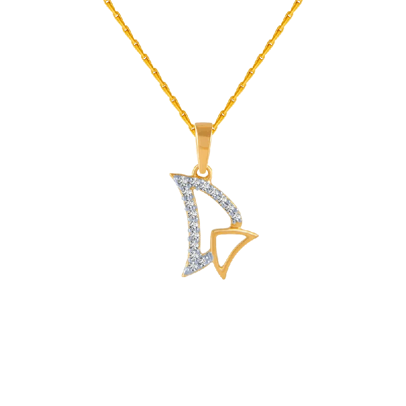 Sixteen-drop necklace-14KT (585) Yellow Gold And Diamond Pendant For Women