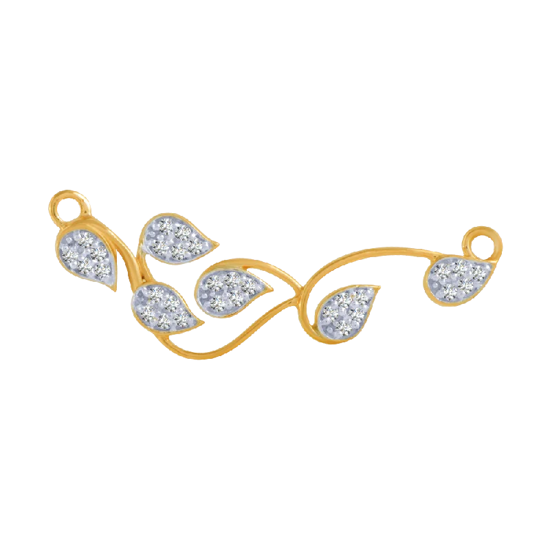 Baroque bend necklace-14KT (585) Yellow Gold And Diamond Pendant For Women