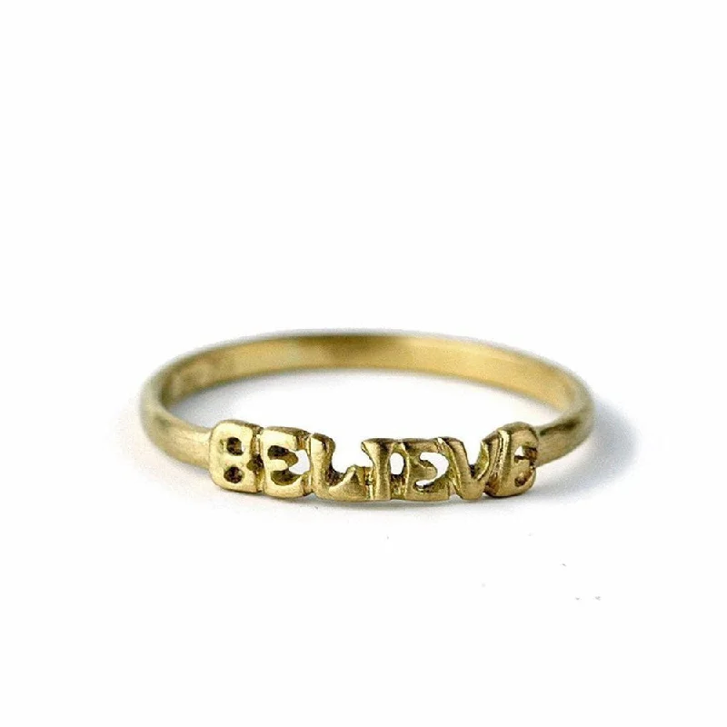 Coral branch ring-18k Yellow Gold  Believe Ring