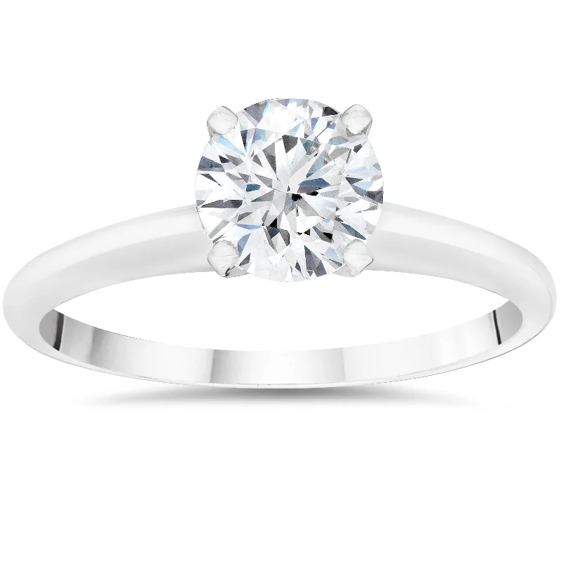 Fir sprig ring-1ct Lab Grown Diamond Solitaire Engagement Ring White Gold